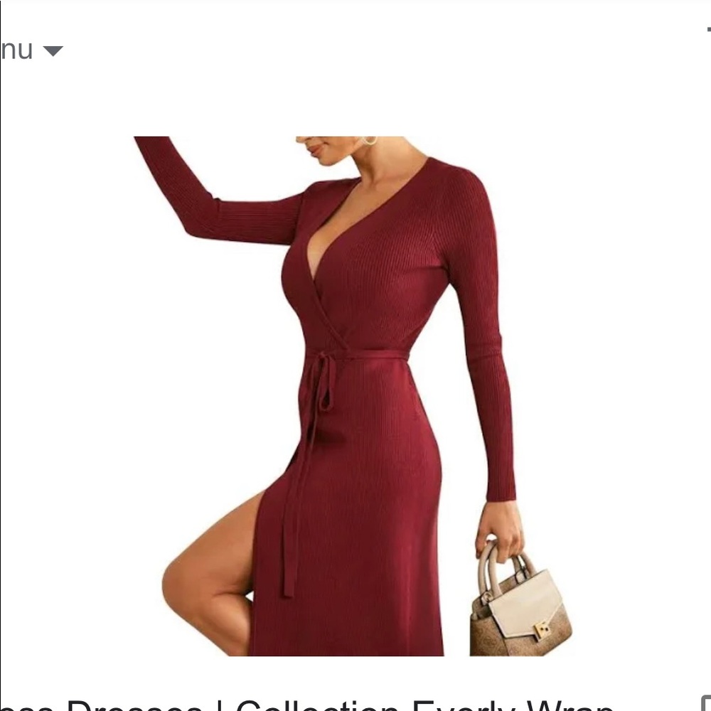 Guess burgundy wrap dress